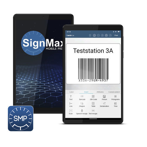 Программное обеспечение разработки этикеток со штрих-кодом - SignMax MP - Max Systems GmbH - печати этикеток / Android