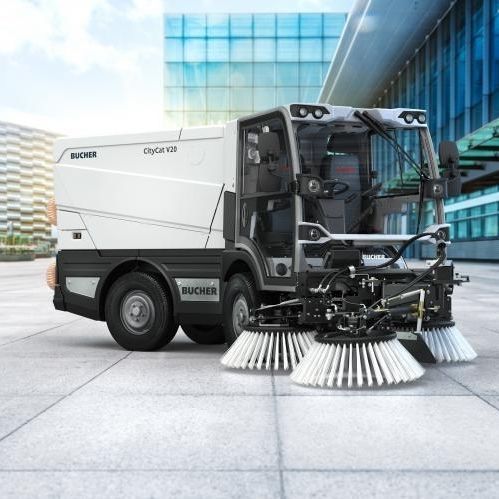 Компактная подметальная машина - CityCat V20 - Bucher Municipal AG - для транспортного средства / электрическая / для улиц