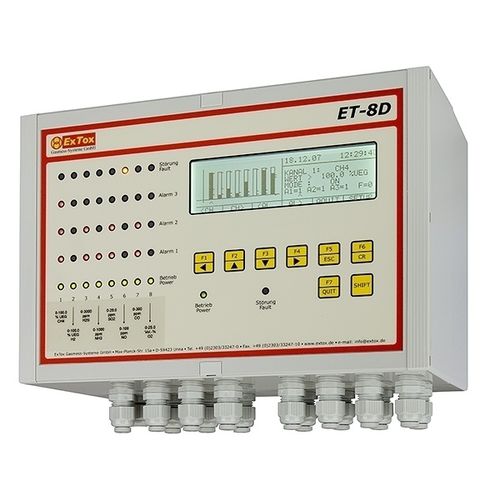 Многоканальная станция обнаружения газа - ET-8D/A - ExTox Gasmess-Systeme - ЖК-дисплей / для крепления на DIN-рейке / настенная