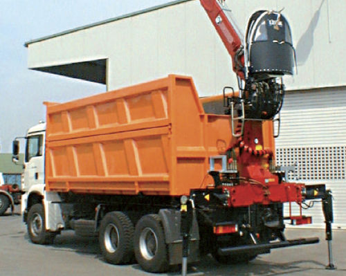Грузовой автомобиль подъемный кран - Hüffermann Transportsysteme GmbH  - трехосный
