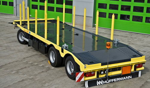 Прицеп платформа - Hüffermann Transportsysteme GmbH  - трехосный / буксируемый / строительный