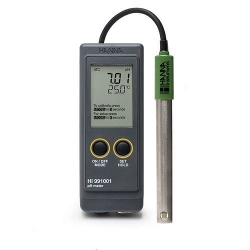 Переносной измеритель pH - HI991001 - Hanna Instruments - для процесса / цифровой / герметичный