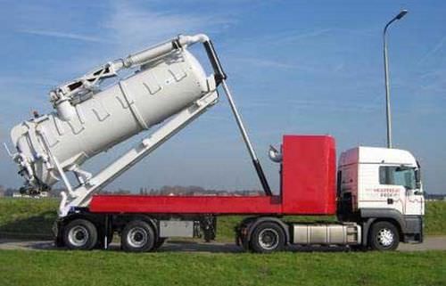 Полуприцеп цистерна - Vacu-Press® 5000 Compressor Hi-Lift - Naaktgeboren Rotterdam B.V.  - двухосный / буксируемый / аспираторный