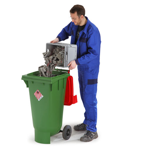 Мусорный контейнер из ПЭНД - UN-BOXX	series - P. Henkel GmbH  - для опасных отходов / с крышкой / 2-колесный