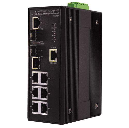 Управляемый коммутатор Ethernet - SISGM1040-262E-LRT - Nom du compte Lantronix - 8 портов / Gigabit Ethernet / монтируемый на DIN-рейке