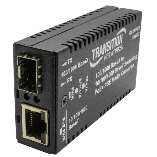 Преобразователь среда - M/GE-PSW-PSE-01 - Nom du compte Lantronix - Ethernet / Gigabit Ethernet / оптического волокна
