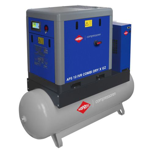 Винтовой компрессор - APS X 10 IVR Combi - AIRPRESS - воздушный / электрический / стационарный