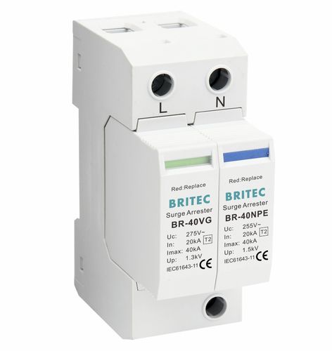 Молниеотвод тип 2 - BR-40VG 1+1 series - Britec Electric Co., Ltd - класс II / для электроустановки / модульный