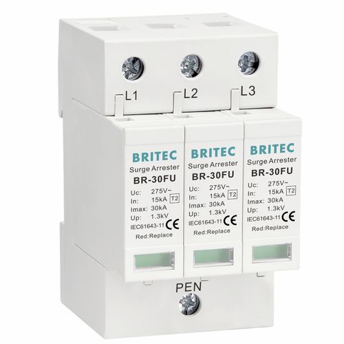 Молниеотвод тип 2 - BR-30FU 3P series - Britec Electric Co., Ltd - класс II / телесигнализации / с варистором