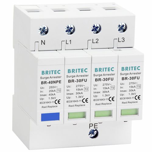 Молниеотвод тип 2 - BR-30FU 3+1 series - Britec Electric Co., Ltd - класс II / для электроустановки / с варистором