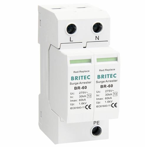 Молниеотвод 2 полюса - BR-60 2P series - Britec Electric Co., Ltd - тип 2 / класс II / для электроустановки