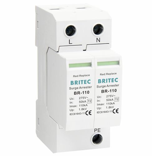 Молниеотвод на DIN-рейке - BR-110 2P series - Britec Electric Co., Ltd - тип 2 / класс II / для электроустановки