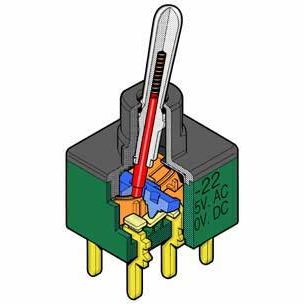 Клавишный переключатель - M2 series - NKK Switches - с рычагом / однополюсный / герметичный