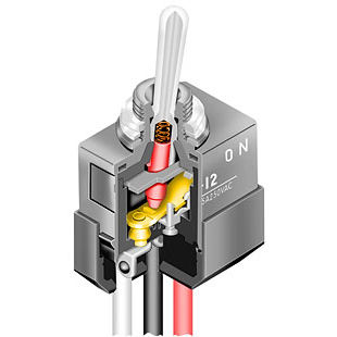 Клавишный переключатель - WT series - NKK Switches - с рычагом / однополюсный / герметичный