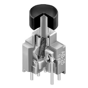 Пусковая кнопка на пружине - AB series - NKK Switches - герметичная / PCB / электромеханическая