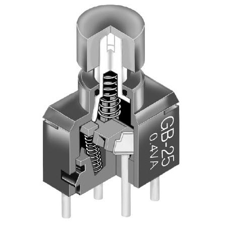 Пусковая кнопка на пружине - GB series - NKK Switches - герметичная / герметичная / PCB
