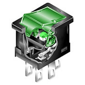 Клавишный переключатель - CW series - NKK Switches - однополюсный / изолированный / LED