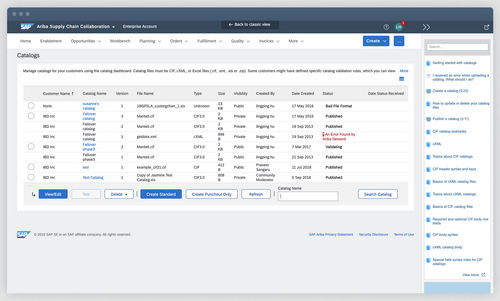 Программное обеспечение для управления - Ariba Catalog - SAP - для контроля / панель управления / процесса