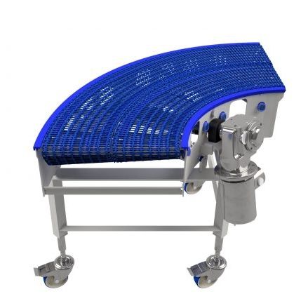 Конвейер с металлическими сетками - SANICURVE - Jonge Poerink Conveyors - изогнутый / транспортный / для разгрузочно-погрузочных работ