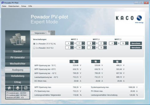 Программное обеспечение для разработки - Powador PV-pilot - Kaco - фотогальванической установки