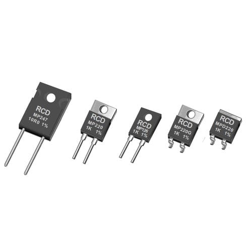 Резистор с металлическим слоем - MP series - RCD Components - мощности / на печатной плате / с замедлителем пламени
