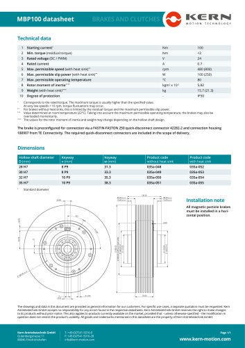 Magnet powder brake MPB100