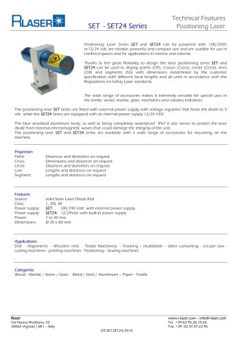 Positioning Laser Series SET and SET24