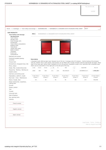 WORKBENCH 12 DRAWERS WITH STAINLESS STEEL