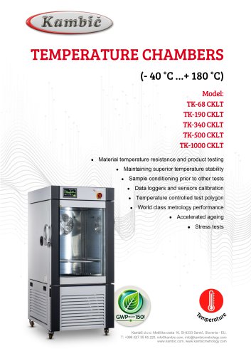 TEMPERATURE CHAMBERS (- 40 &deg;C &hellip;+ 180 &deg;C)