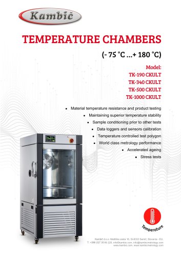 TEMPERATURE CHAMBERS (- 75 &deg;C &hellip;+ 180 &deg;C)