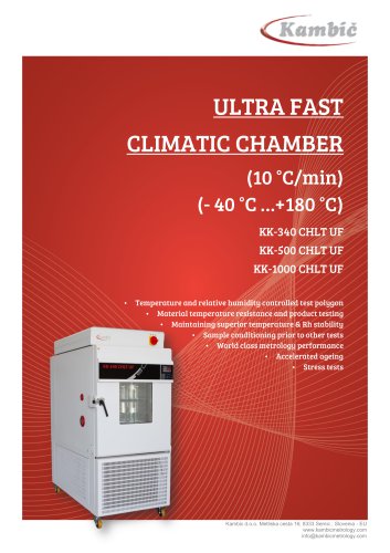 ULTRA FAST CLIMATIC CHAMBER (10 °C/min) (- 40 °C …+180 °C)