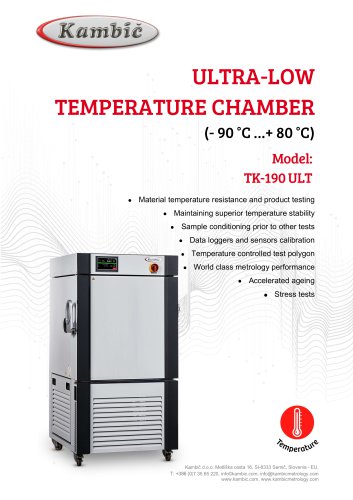 ULTRA-LOW TEMPERATURE CHAMBER (- 90 &deg;C &hellip;+ 80 &deg;C)