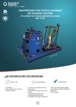 Centrifuges for static, dynamic or vacuum coating of a product on various substances or parts IMP type