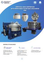 Vertical-axis centrifuge with removable filter bag discharge KSA