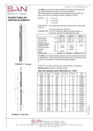 ROUND TUBULAR HEATING ELEMENTS