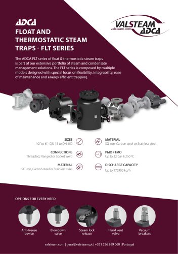 ADCA FLT Float And Thermostatic Steam Trap