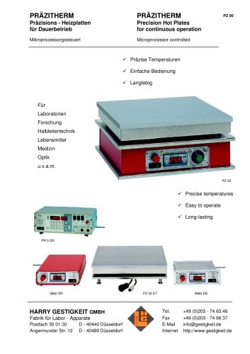 Precision Hot Plates  for continuous operation