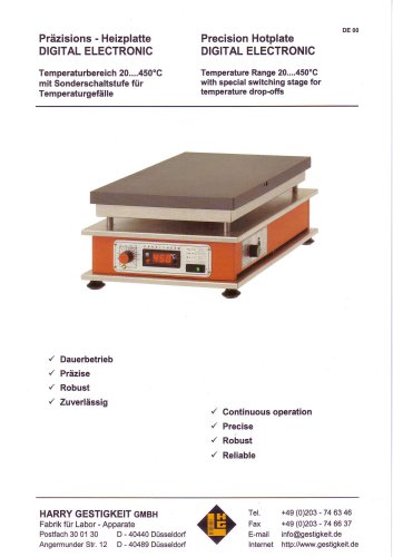 Precision Hotplate DIGITAL ELEGTRON