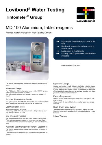 MD 100 Aluminium, tablet reagents