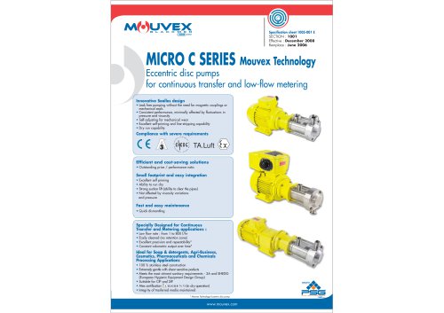 MICRO C Mouvex Technology Eccentric Disc Pump