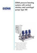 OSNA pressure boosting systems with vertical stainless steel centrifugal pumps Type VKI