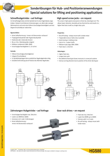 Special solutions for lifting and positioning applications