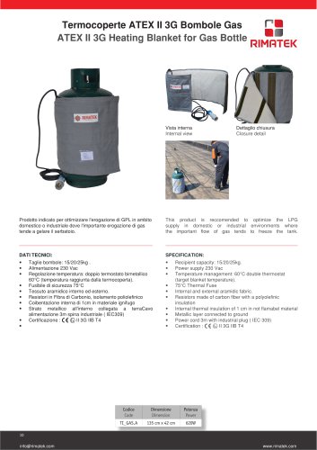 ATEX II 3G Heating Blanket for Gas Bottle