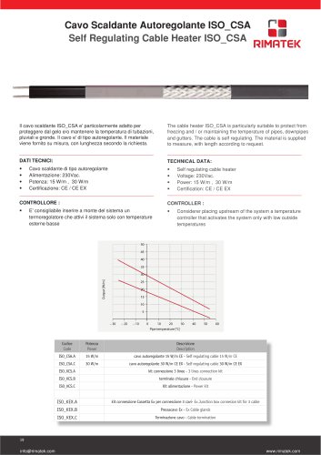 Self Regulating Cable Heater ISO_CSA