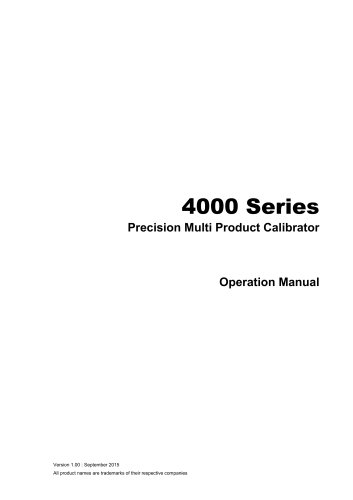 4000 Series Operation Manual