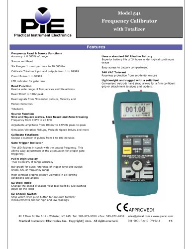 Model 541 Frequency Calibrator with Totalizer