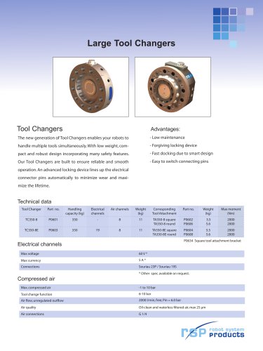 Tool Changers, up to 350 kg