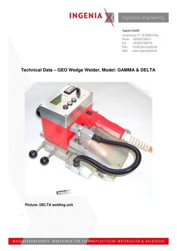 B17. Technical Data - GEO wedge welding machine