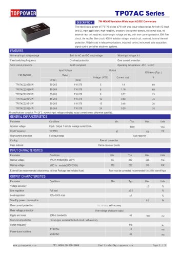 TP07AC series 7W AC/DC converter