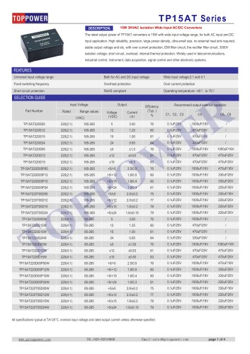 TP15AT series 15W AC/DC converter